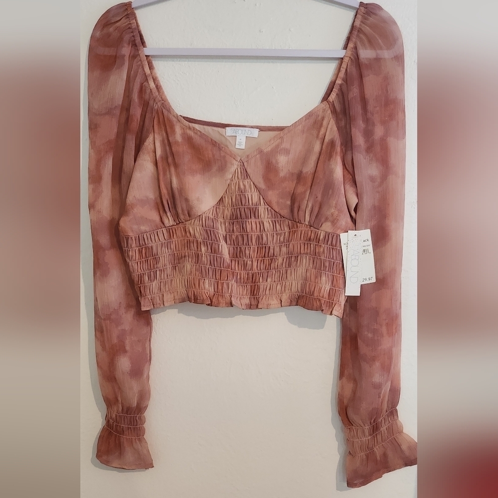 New With Tags Abound Blush Ruched Blouse